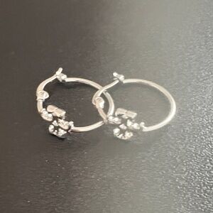 Tory Burch Eleanor Silver Hoop Earrings